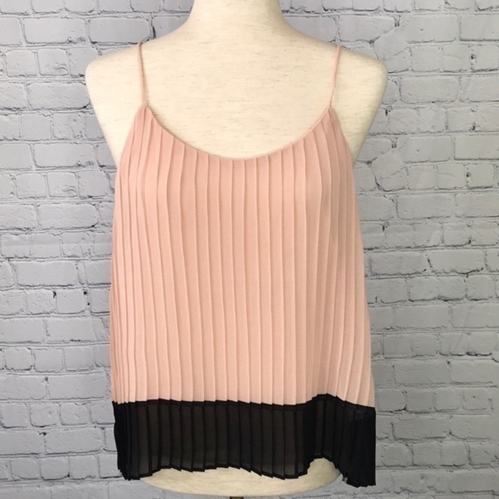 BAR III Accordion Pleat Cami Tank Top sz M